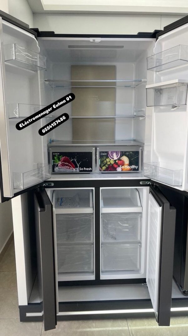 ⁦Réfrigérateur Candy 4 Porte 630 L Modele Calmo Cube⁩ - الصورة ⁦3⁩